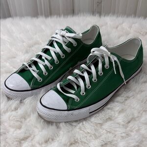 Converse Green Canvas Low-Top Sneakers